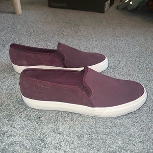 Keds maroon slip on sneakers